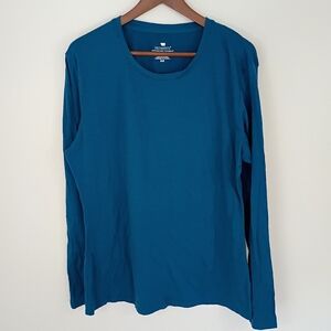 Segments 100% Merino Wool Top Size 2XL Blue Made In Canada Outdoor Layer Hiking